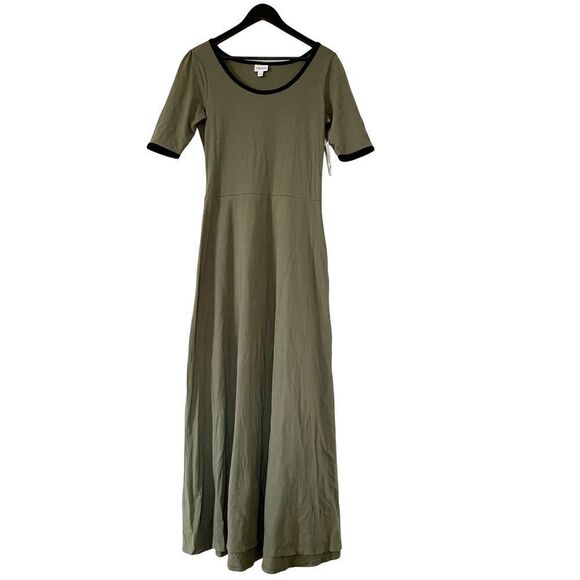 NWT LulaRoe Olive Green Ana Short Sleeve Maxi Dress - Picture 1 of 6